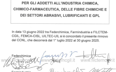 CCNL Chimico-Farmaceutico – Ipotesi di accordo